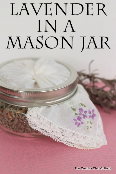 Lavender in a Mason Jar -- add lavender to a squat mason jar for a gorgeous and frangrant addition to any room. Easy DIY Lavender Air Freshener