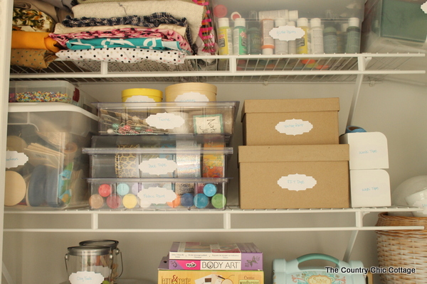 Organized Craft Closet -- turn any under utilized closet in your home into a fabulous craft closet with these tips and tricks.