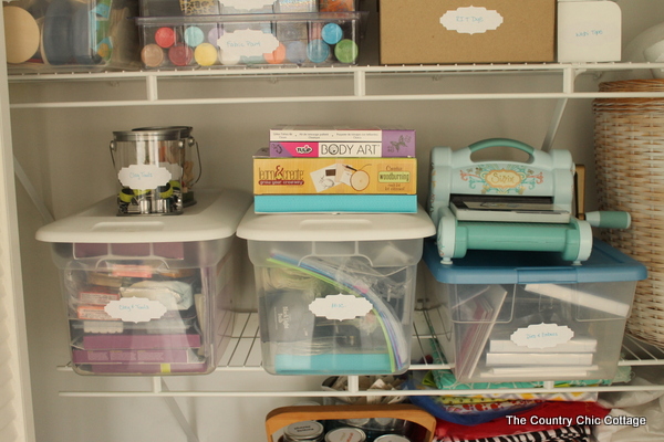 Organized Craft Closet -- turn any under utilized closet in your home into a fabulous craft closet with these tips and tricks. Organized Craft Closet -- turn any under utilized closet in your home into a fabulous craft closet with these tips and tricks.