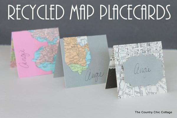 Recycled Map Placecards -- make placecards for your next party or a wedding from recycled maps with these great ideas.