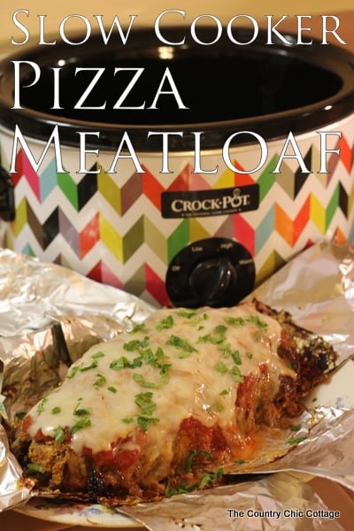 Slow Cooker Pizza Meatloaf -- use your crock pot to make this wonderful pizza meatloaf recipe.