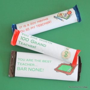 Candy Bar Wrappers to print for Teacher Appreciation Day