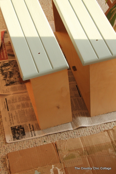 painting drawers of a nightstand
