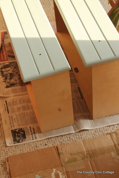 painting drawers of a nightstand