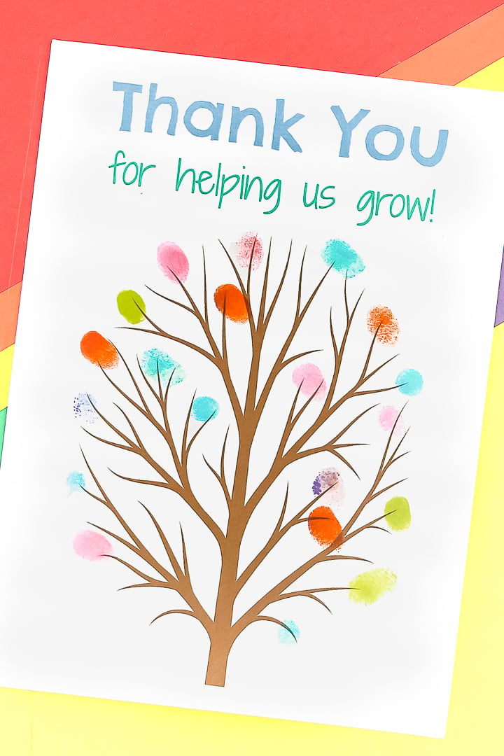 thank you for helping us grow teacher fingerprint gift idea