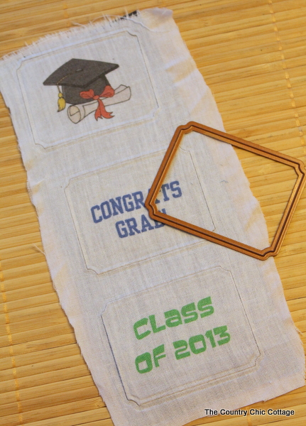 graduate themed sayings on white fabric