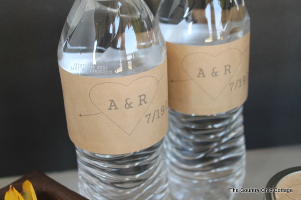 water bottles with printed labels