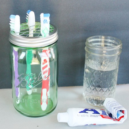 How to make a mason jar toothbrush holder