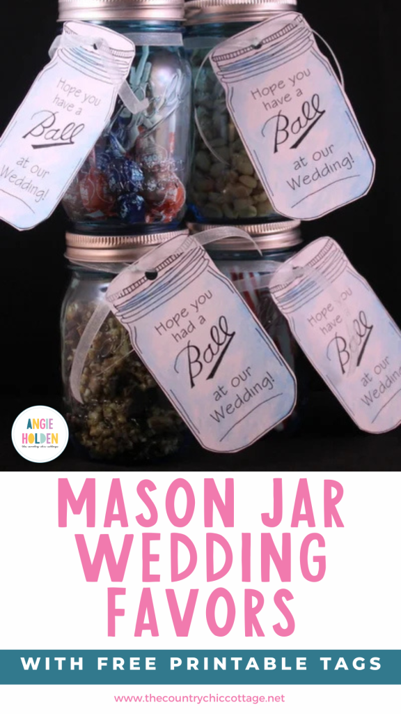 mason jar wedding favors with printable tags