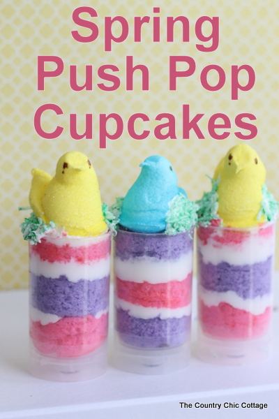 spring push pop cupcakes