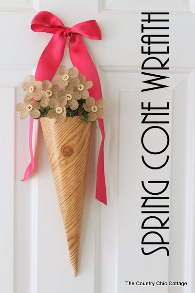 Spring Cone Wreath -- a fun alternative to a wreath for your front door. 