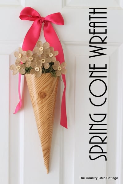 Spring Cone Wreath -- a fun alternative to a wreath for your front door. Spring Cone Wreath