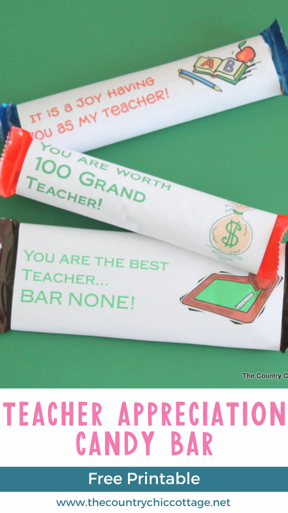 Candy Bar Wrappers to print for Teacher Appreciation Day Teacher Appreciation Candy Bar DIY With Free Printable