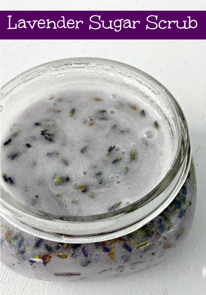 Lavender Sugar Scrub -- the perfect handmade gift for Mother's Day. Only 3 ingredients!