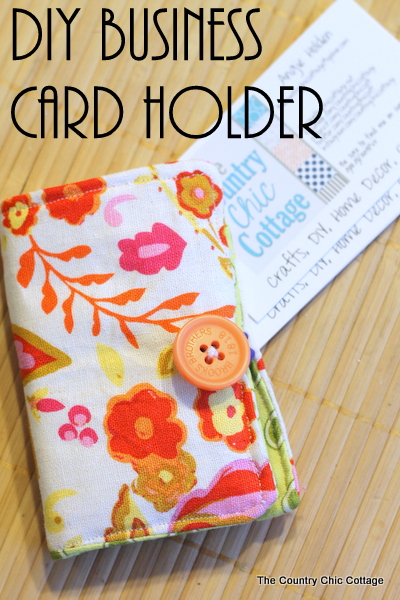 DIY Business Card Holder -- make your own business card holder with fun fabrics and a button.