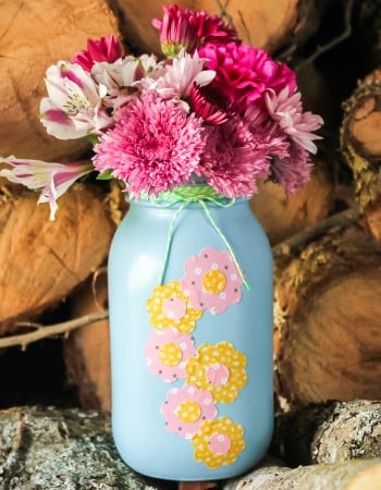 spring mason jar vase