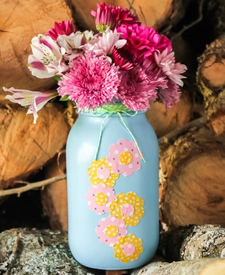 spring mason jar vase