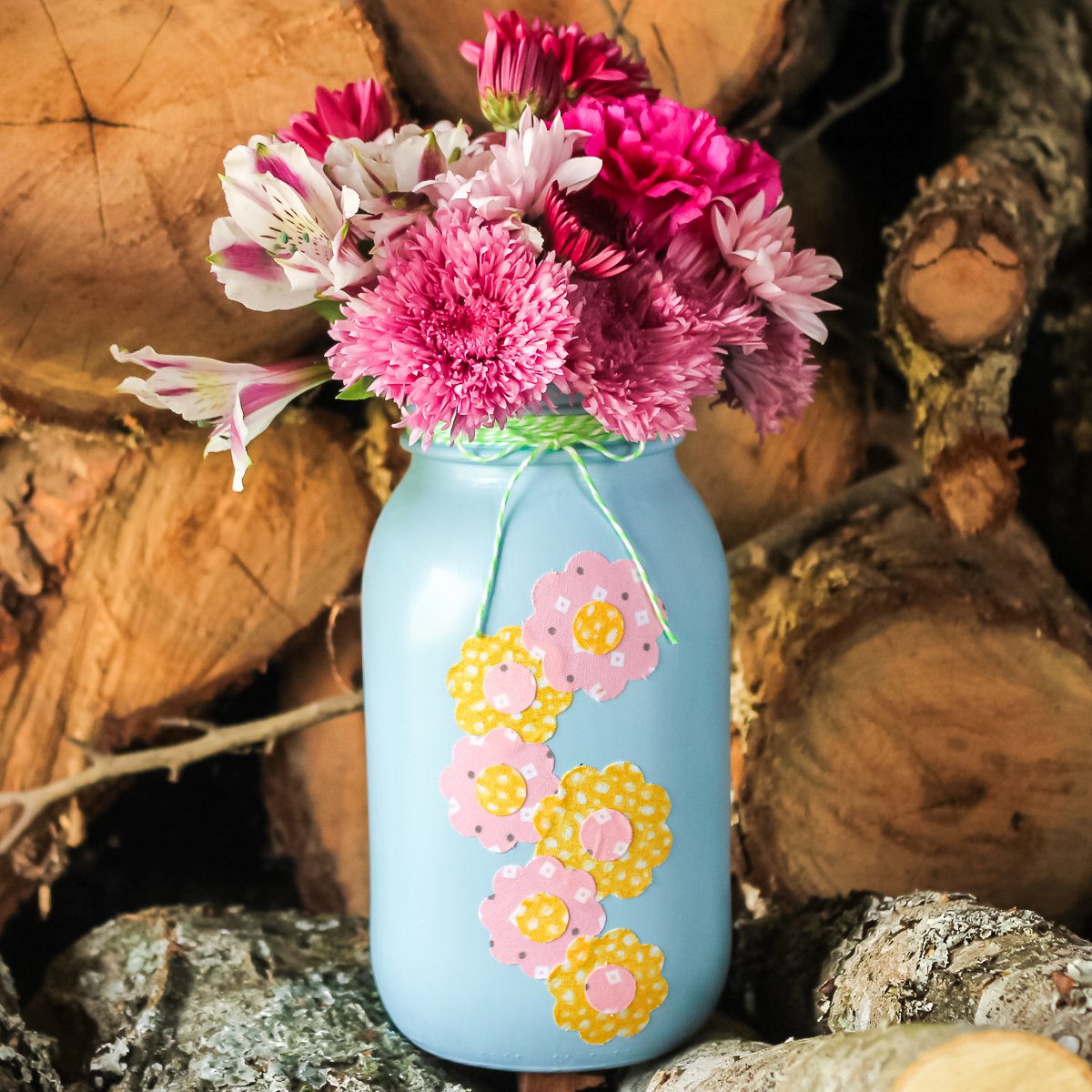 spring mason jar vase