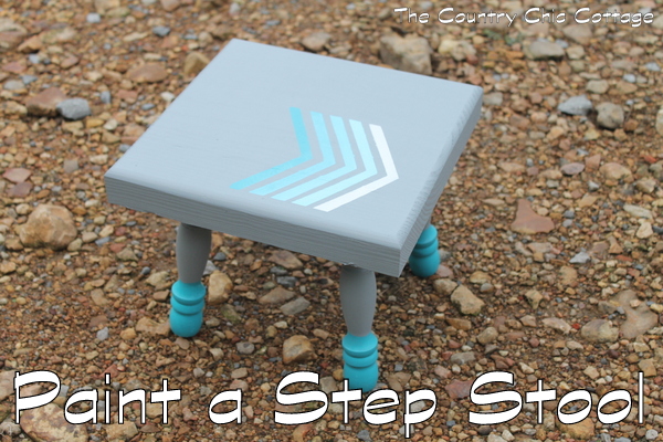 Paint a Step Stool -- love the stenciled arrows on the top and the color dipped feet.