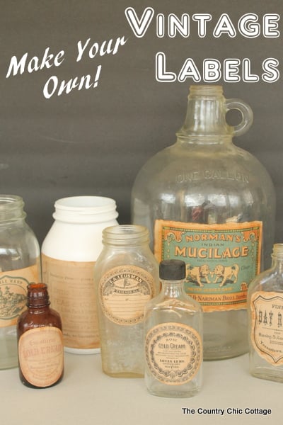 Make Your Own Vintage Labels -- fun printable vintage themed labels that you can then distress to look just like the originals.