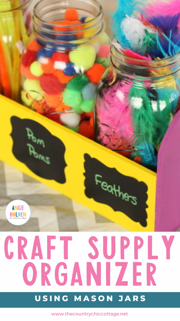 craft supply organizer using mason jars