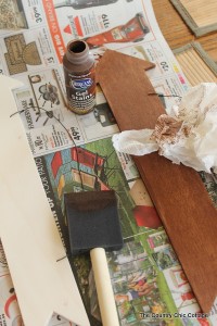 Stain on top of wood for signs