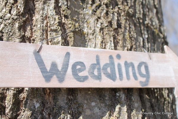 Wedding sign on tree