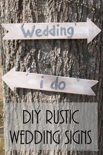 diy rustic wedding signs on tree