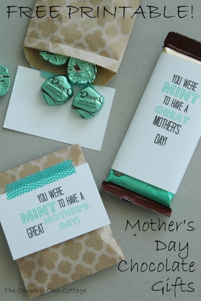 Printable for Mother's Day chocolates