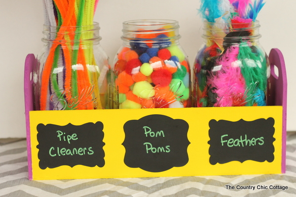 Mason Jar Craft Supply Organizer