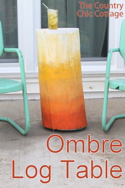 Ombre log table Pinterest image.