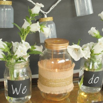 Rustic Glam Wedding Decor -- take items from the dollar store and turn them into amazing wedding decor! #dollargeneral