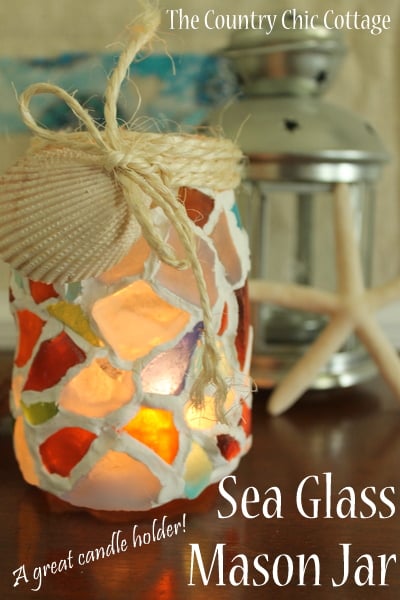 Beautiful Sea Glass Painted Mason Jars - Angie Holden The Country