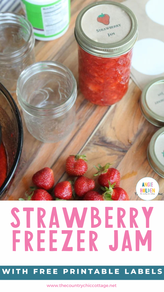 strawberry freezer jam with free printable labels