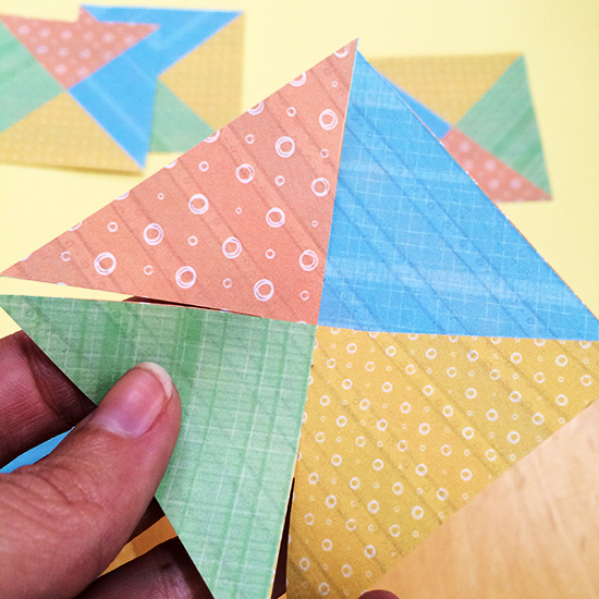 Cut out pinwheel squares