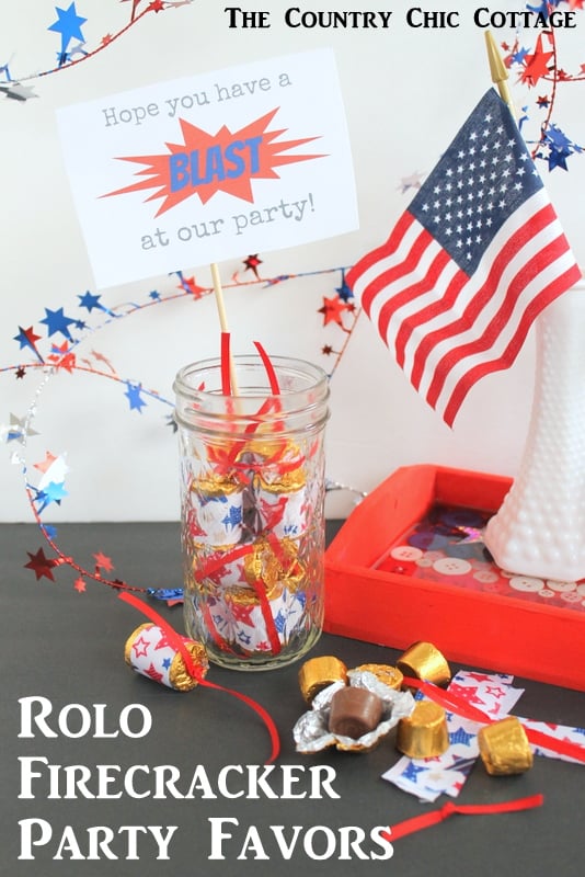 Rolo Firecracker Party Favors -- perfect idea to give as favors at your Fourth of July party.