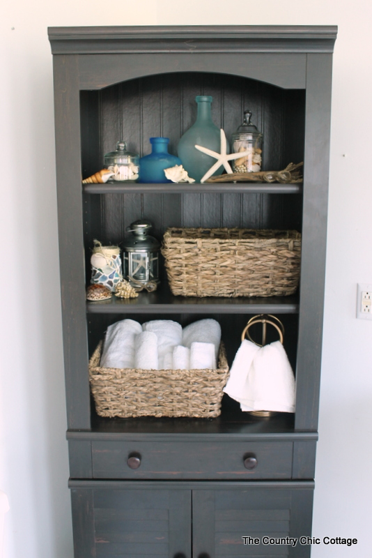 Finding a bathroom cabinet -- shopping for and finding the perfect bathroom cabinet -- even if it turns out to be a bookshelf!