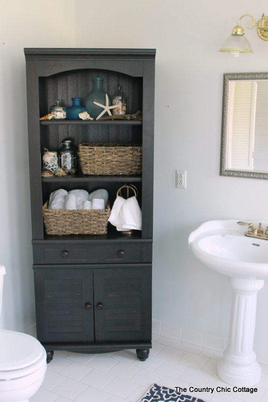 Finding a bathroom cabinet -- shopping for and finding the perfect bathroom cabinet -- even if it turns out to be a bookshelf!