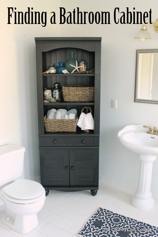 Finding a bathroom cabinet -- shopping for and finding the perfect bathroom cabinet -- even if it turns out to be a bookshelf!