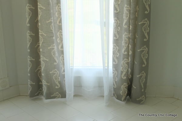 finished handmade curtains hanging