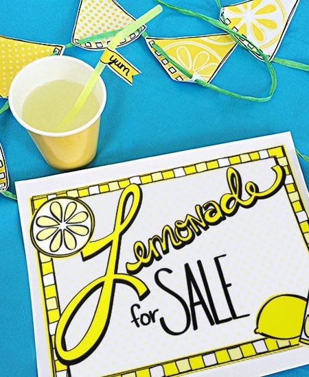 Printable Lemonade Stand Kit designed by Jen Goode