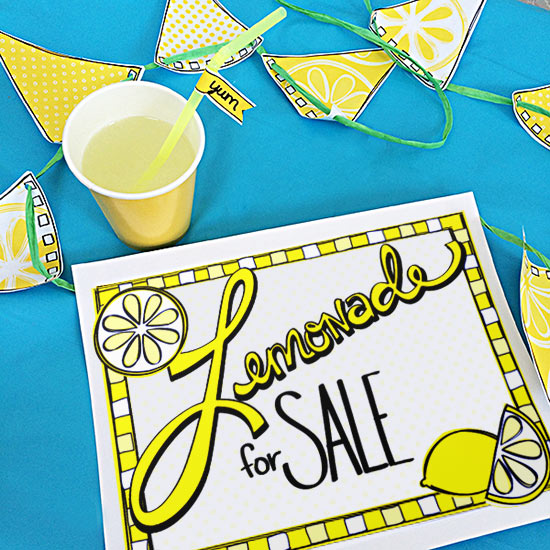 Printable Lemonade Stand Kit designed by Jen Goode