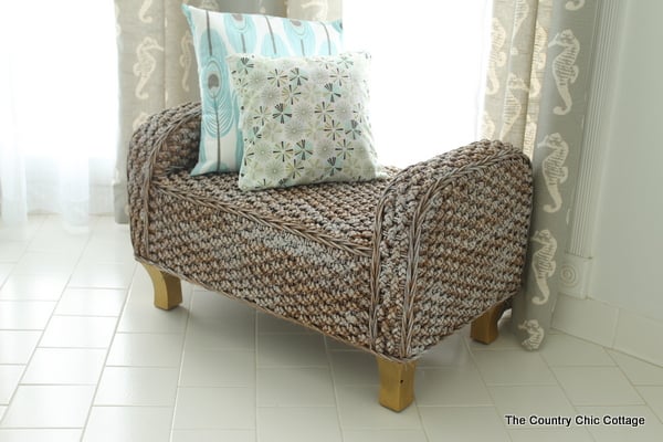 Wicker Bench in bedroom