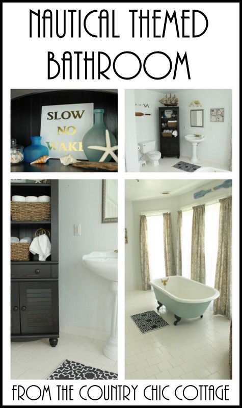 Nautical Themed Bathroom Design -- an elegant yet fun spin on the beach theme for a bathroom.