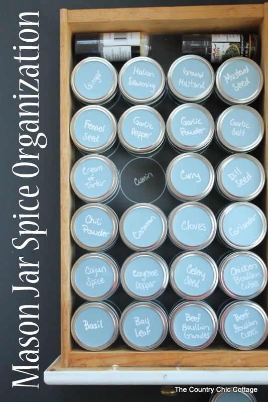 mason jar spice organization pinterest image