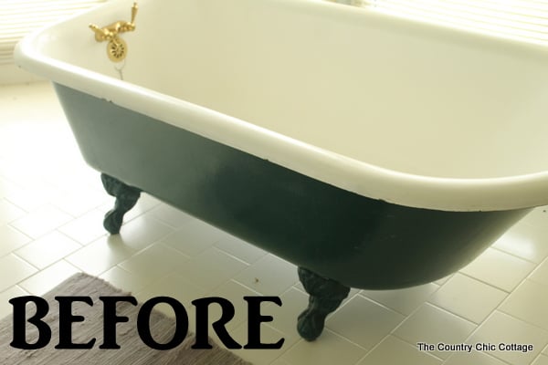 before painting a clawfoot tub