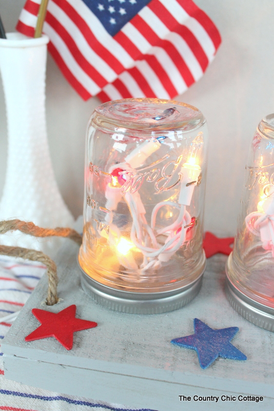 completed mason jar centerpiece closeup