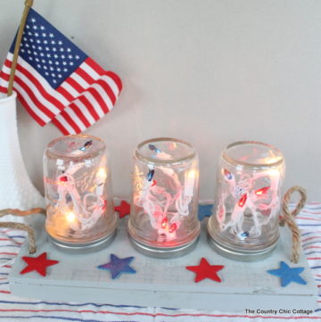 Patriotic Mason Jar Centerpiece - Angie Holden The Country Chic Cottage
