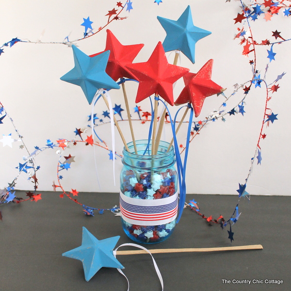 Patriotic Wand Centerpiece with patriotic wands