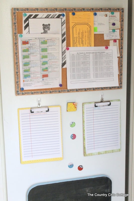 Refrigerator Command Center -- a great way to get your family more organized in the kitchen.